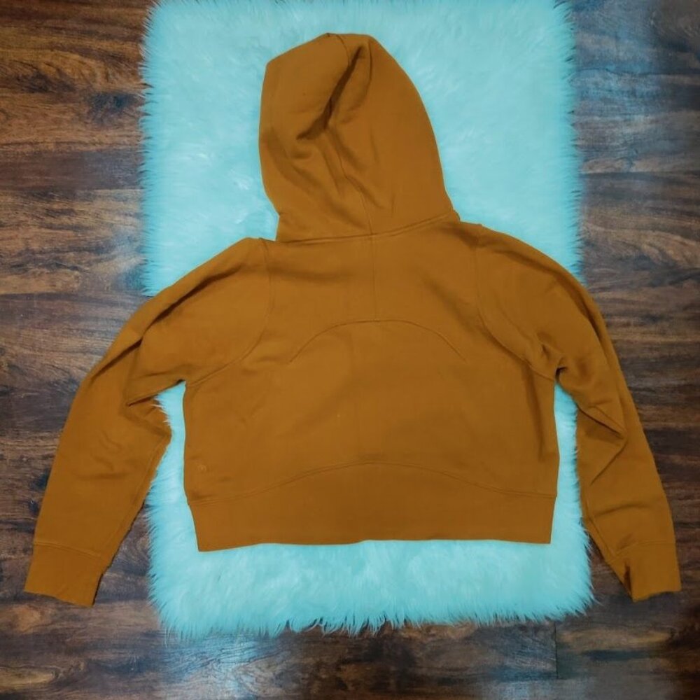 Lululemon Athletica Loungeful Womens Size 10 Boxy Cropped Hoodie Butternut Brown - Picture 4 of 12